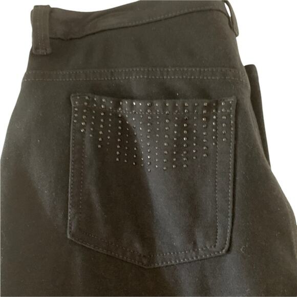 Gloria Vanderbilt crystal rhinestone embellished jeans size‎ 12P. Deep black. - Picture 6 of 8